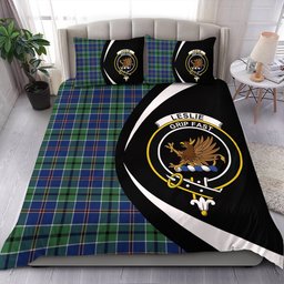 ScotsTee Shop Scottish Leslie of the Hebrides Modern Clan Badge Tartan Bedding Set Circle Style