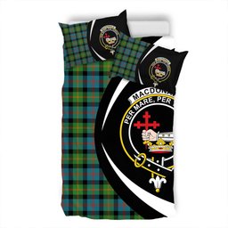 ScotsTee Shop Scottish MacDonald of Borrodale (Donald Borrodale Historic) Ancient Clan Badge Tartan Bedding Set Circle Style