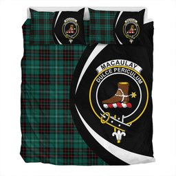 ScotsTee Shop Scottish MacAulay of Lewis Modern Clan Badge Tartan Bedding Set Circle Style