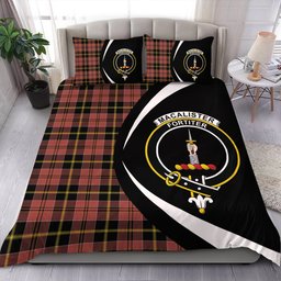 ScotsTee Shop Scottish MacAlister of Skye Ancient Clan Badge Tartan Bedding Set Circle Style