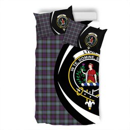 ScotsTee Shop Scottish Lyon ((Liall Lyall Lyle) Weathered Clan Badge Tartan Bedding Set Circle Style