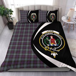 ScotsTee Shop Scottish Lyon ((Liall Lyall Lyle) Weathered Clan Badge Tartan Bedding Set Circle Style