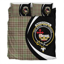 ScotsTee Shop Scottish MacDonald Lord of the Isles; Hunting Weathered Clan Badge Tartan Bedding Set Circle Style