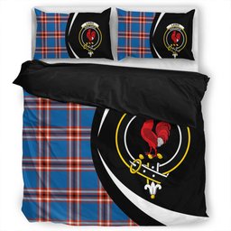 ScotsTee Shop Scottish Laing of Archiestown (Lang of Archiestown) Ancient Clan Badge Tartan Bedding Set Circle Style