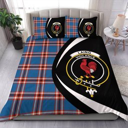 ScotsTee Shop Scottish Laing of Archiestown (Lang of Archiestown) Ancient Clan Badge Tartan Bedding Set Circle Style