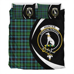ScotsTee Shop Scottish Hunter of Peebleshire Ancient Clan Badge Tartan Bedding Set Circle Style