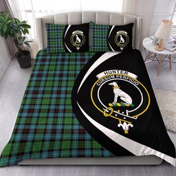 ScotsTee Shop Scottish Hunter of Peebleshire Ancient Clan Badge Tartan Bedding Set Circle Style