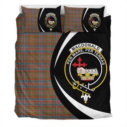 ScotsTee Shop Scottish MacDonald of Boisdale (Donald Boisdale) Ancient Clan Badge Tartan Bedding Set Circle Style