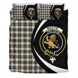 ScotsTee Shop Scottish MacFie of Colonsay Dress (MacPhee of Colonsay Dress) Weathered Clan Badge Tartan Bedding Set Circle Style