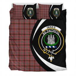 ScotsTee Shop Scottish Innes of Cowie Weathered Clan Badge Tartan Bedding Set Circle Style