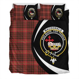 ScotsTee Shop Scottish MacDonald of Ardnamurchan (Donald of Ardnamurchan) Weathered Clan Badge Tartan Bedding Set Circle Style