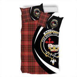 ScotsTee Shop Scottish MacDonald of Ardnamurchan (Donald of Ardnamurchan) Weathered Clan Badge Tartan Bedding Set Circle Style