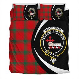 ScotsTee Shop Scottish MacDonald of Sleat (Donald Lord MacDonald) Modern Clan Badge Tartan Bedding Set Circle Style