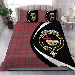 ScotsTee Shop Scottish MacDonald of Aird & Valley (Donald of Aird & Valley) Weathered Clan Badge Tartan Bedding Set Circle Style