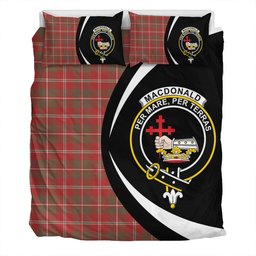 ScotsTee Shop Scottish MacDonald of Glenaladale (Donald of Glenaladale) 2006 Weathered Clan Badge Tartan Bedding Set Circle Style
