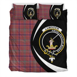ScotsTee Shop Scottish Lumsden Waistcoat Weathered Clan Badge Tartan Bedding Set Circle Style