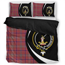 ScotsTee Shop Scottish Lumsden Waistcoat Weathered Clan Badge Tartan Bedding Set Circle Style