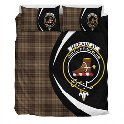 ScotsTee Shop Scottish MacAulay of Lewis Weathered Clan Badge Tartan Bedding Set Circle Style