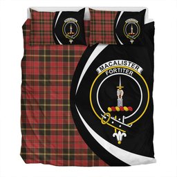 ScotsTee Shop Scottish MacAlister of Skye Weathered Clan Badge Tartan Bedding Set Circle Style