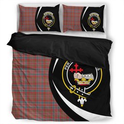 ScotsTee Shop Scottish MacDonald of Boisdale (Donald Boisdale) Weathered Clan Badge Tartan Bedding Set Circle Style