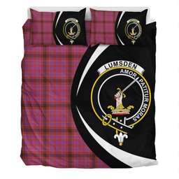 ScotsTee Shop Scottish Lumsden of Clova Weathered Clan Badge Tartan Bedding Set Circle Style