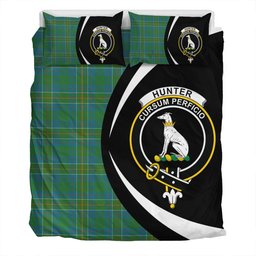 ScotsTee Shop Scottish Hunter of Hunterston (Michael of Hunterston) Ancient Clan Badge Tartan Bedding Set Circle Style