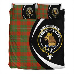ScotsTee Shop Scottish MacGregor of Cardney (Gregor of Cardney) Ancient Clan Badge Tartan Bedding Set Circle Style