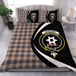 ScotsTee Shop Scottish Jardine of Castlemilk Weathered Clan Badge Tartan Bedding Set Circle Style