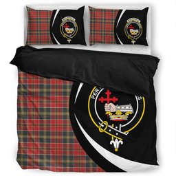 ScotsTee Shop Scottish MacDonald of Kingsburgh (Donald of Kingsburgh) Weathered Clan Badge Tartan Bedding Set Circle Style