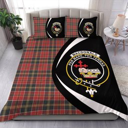 ScotsTee Shop Scottish MacDonald of Kingsburgh (Donald of Kingsburgh) Weathered Clan Badge Tartan Bedding Set Circle Style