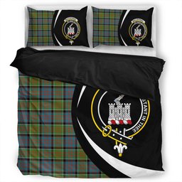 ScotsTee Shop Scottish MacDonald of Clanranald (Donald of Clanranald) Ancient Clan Badge Tartan Bedding Set Circle Style