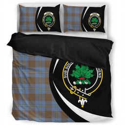 ScotsTee Shop Scottish Irvine of Bonshaw Weathered Clan Badge Tartan Bedding Set Circle Style