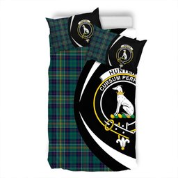 ScotsTee Shop Scottish Hunter of Hunterston (Michael of Hunterston) Modern Clan Badge Tartan Bedding Set Circle Style