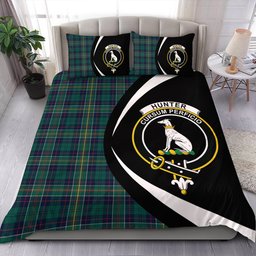 ScotsTee Shop Scottish Hunter of Hunterston (Michael of Hunterston) Modern Clan Badge Tartan Bedding Set Circle Style