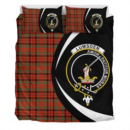 ScotsTee Shop Scottish Lumsden of Kintore Ancient Clan Badge Tartan Bedding Set Circle Style
