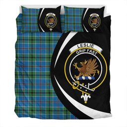 ScotsTee Shop Scottish Leslie of the Hebrides Ancient Clan Badge Tartan Bedding Set Circle Style