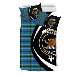 ScotsTee Shop Scottish Leslie of the Hebrides Ancient Clan Badge Tartan Bedding Set Circle Style
