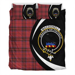 ScotsTee Shop Scottish MacDonell of Keppoch Weathered Clan Badge Tartan Bedding Set Circle Style