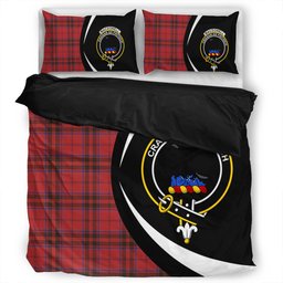ScotsTee Shop Scottish MacDonell of Keppoch Weathered Clan Badge Tartan Bedding Set Circle Style