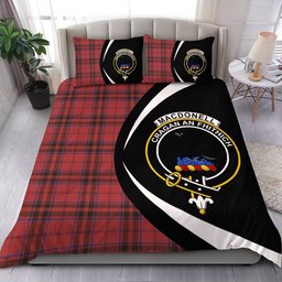 ScotsTee Shop Scottish MacDonell of Keppoch Weathered Clan Badge Tartan Bedding Set Circle Style
