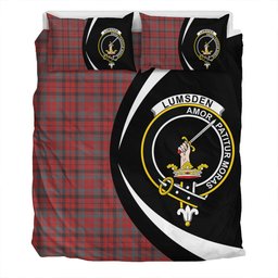 ScotsTee Shop Scottish Lumsden of Kintore Weathered Clan Badge Tartan Bedding Set Circle Style