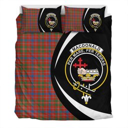 ScotsTee Shop Scottish MacDonald of Glenaladale (Donald of Glenaladale) Ancient Clan Badge Tartan Bedding Set Circle Style