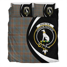 ScotsTee Shop Scottish Hunter of Hunterston (Michael of Hunterston) Weathered Clan Badge Tartan Bedding Set Circle Style