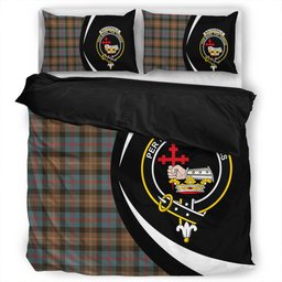 ScotsTee Shop Scottish MacDonald of Borrodale (Donald Borrodale Historic) Weathered Clan Badge Tartan Bedding Set Circle Style