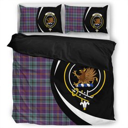 ScotsTee Shop Scottish Leslie of the Hebrides Weathered Clan Badge Tartan Bedding Set Circle Style
