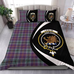ScotsTee Shop Scottish Leslie of the Hebrides Weathered Clan Badge Tartan Bedding Set Circle Style