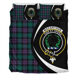 ScotsTee Shop Scottish MacArthur of Milton Modern Clan Badge Tartan Bedding Set Circle Style