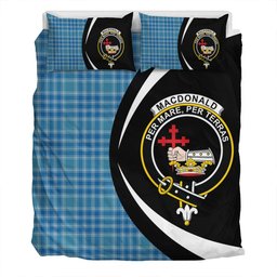 ScotsTee Shop Scottish MacDonald Lord of the Isles Hunting Blue (Donald Lord of the Isles Hunting Blue) Ancient Clan Badge Tartan Bedding Set Circle Style