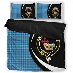 ScotsTee Shop Scottish MacDonald Lord of the Isles Hunting Blue (Donald Lord of the Isles Hunting Blue) Ancient Clan Badge Tartan Bedding Set Circle Style