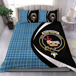 ScotsTee Shop Scottish MacDonald Lord of the Isles Hunting Blue (Donald Lord of the Isles Hunting Blue) Ancient Clan Badge Tartan Bedding Set Circle Style